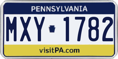 PA license plate MXY1782
