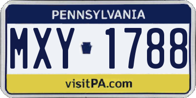 PA license plate MXY1788