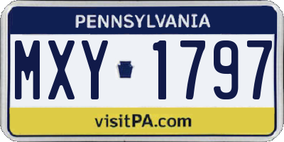 PA license plate MXY1797