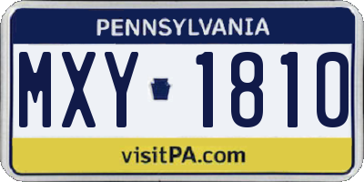 PA license plate MXY1810
