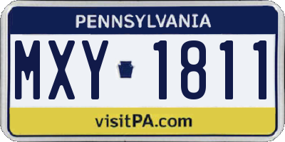 PA license plate MXY1811
