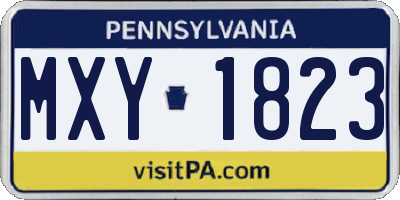 PA license plate MXY1823
