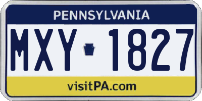 PA license plate MXY1827