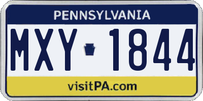 PA license plate MXY1844