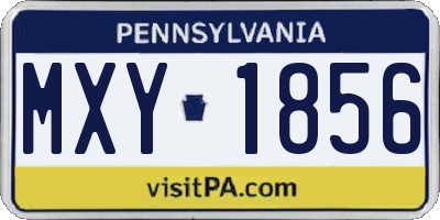 PA license plate MXY1856