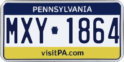 PA license plate MXY1864