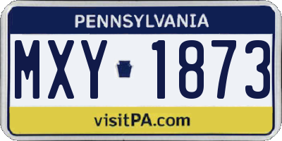 PA license plate MXY1873