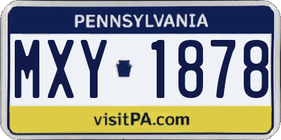 PA license plate MXY1878