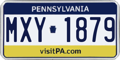 PA license plate MXY1879