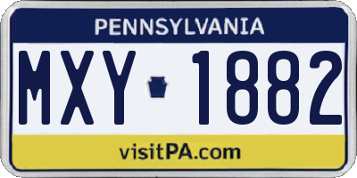 PA license plate MXY1882
