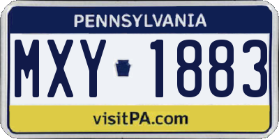 PA license plate MXY1883
