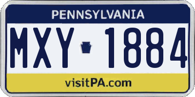 PA license plate MXY1884