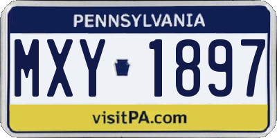 PA license plate MXY1897