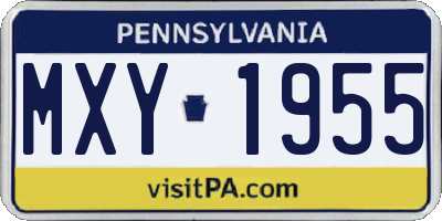 PA license plate MXY1955