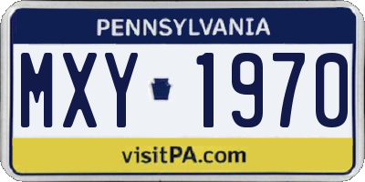 PA license plate MXY1970
