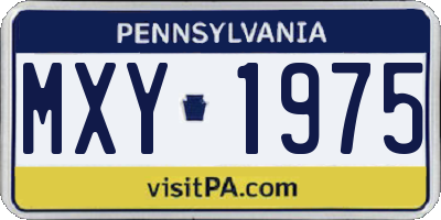 PA license plate MXY1975