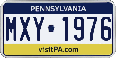 PA license plate MXY1976