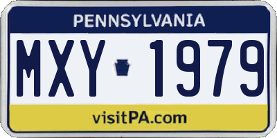 PA license plate MXY1979