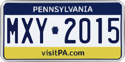 PA license plate MXY2015