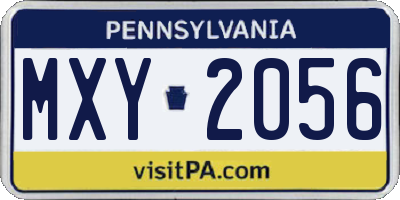 PA license plate MXY2056