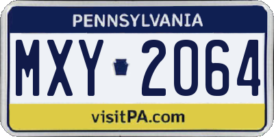 PA license plate MXY2064