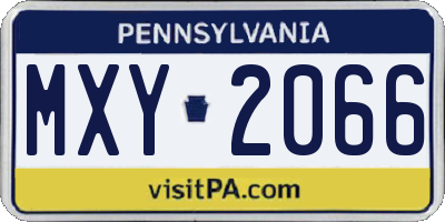PA license plate MXY2066