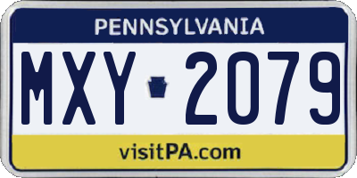 PA license plate MXY2079