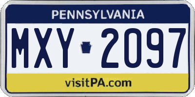 PA license plate MXY2097