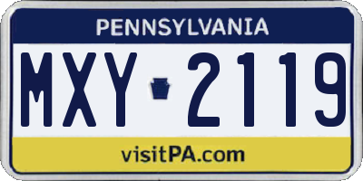 PA license plate MXY2119
