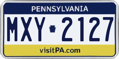 PA license plate MXY2127