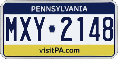 PA license plate MXY2148