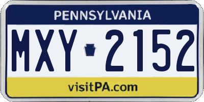 PA license plate MXY2152