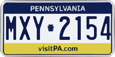 PA license plate MXY2154