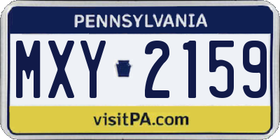 PA license plate MXY2159