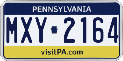PA license plate MXY2164