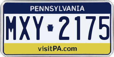 PA license plate MXY2175