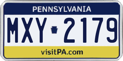 PA license plate MXY2179