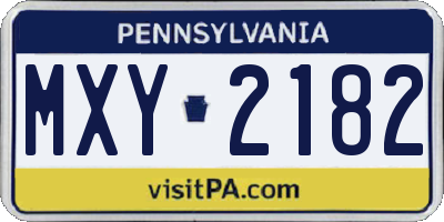 PA license plate MXY2182