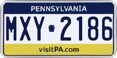 PA license plate MXY2186