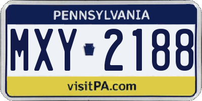 PA license plate MXY2188