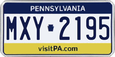 PA license plate MXY2195