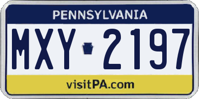 PA license plate MXY2197
