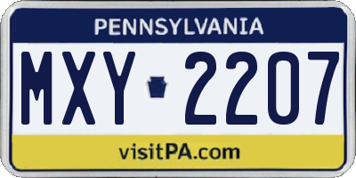 PA license plate MXY2207