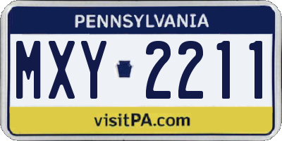 PA license plate MXY2211
