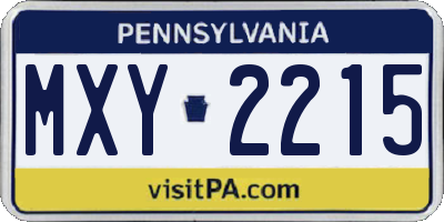 PA license plate MXY2215