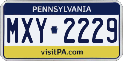 PA license plate MXY2229