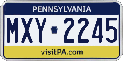 PA license plate MXY2245