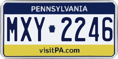 PA license plate MXY2246