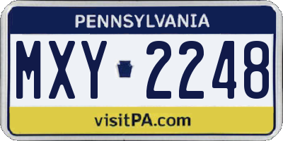 PA license plate MXY2248