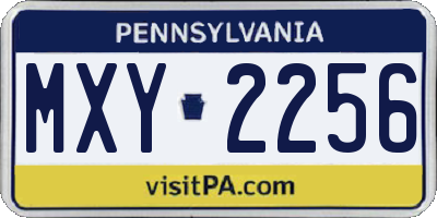 PA license plate MXY2256